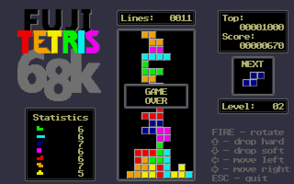 Fuji Tetris 68k atari screenshot